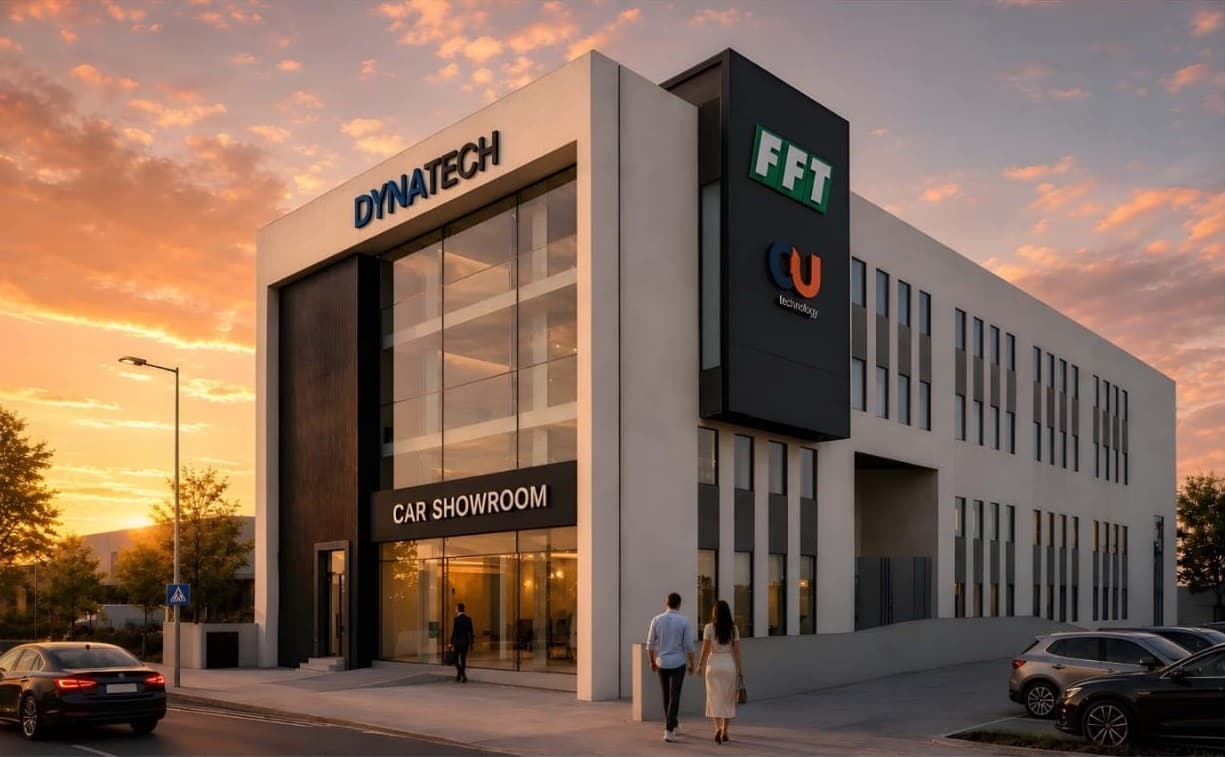 Clear 3D design of the Auto Hub building